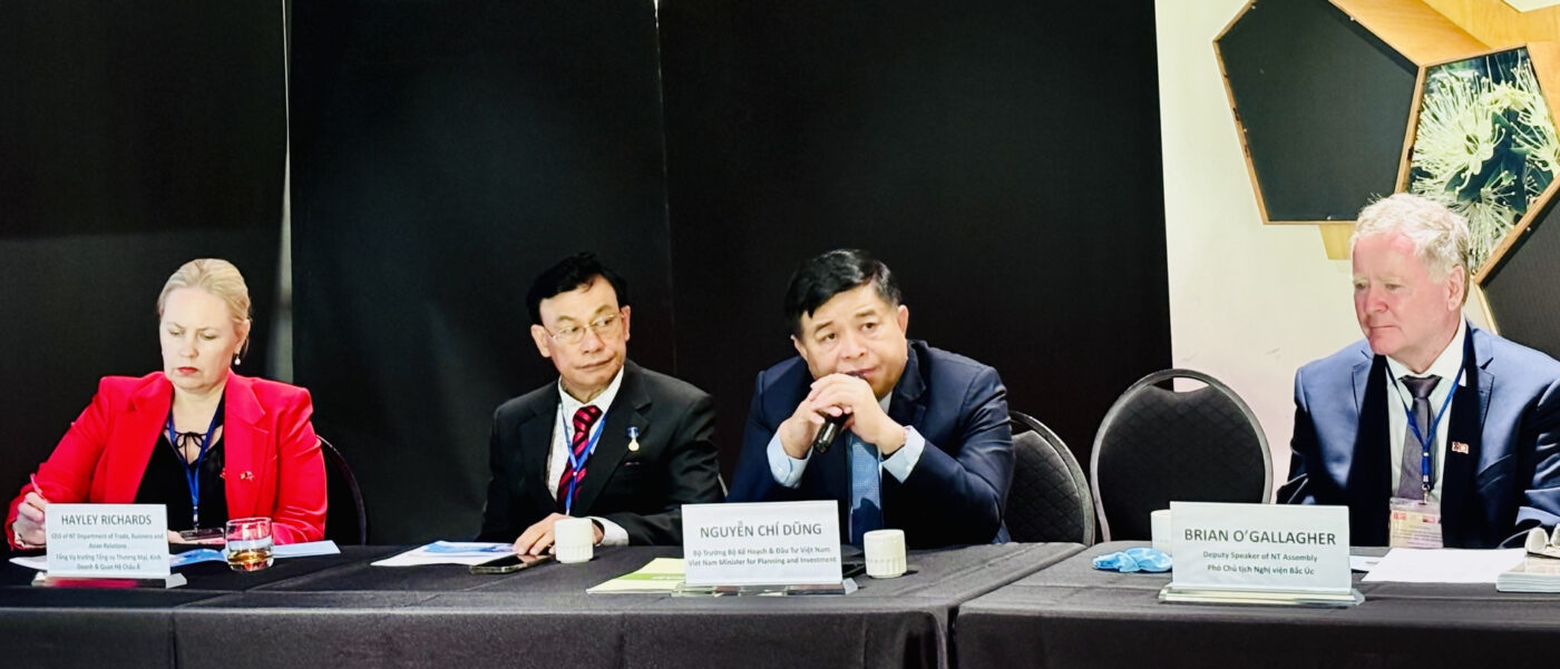 Minister of Planning and Investment Nguyen Chi Dung addresses a Vietnam-Australia business roundtable in Darwin, Australia, on October 19, 2024. Photo by The Investor/Phong Cam.